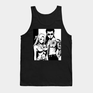 Japanese Tattoo Girlfriend Boyfriend Anime Couple Tank Top